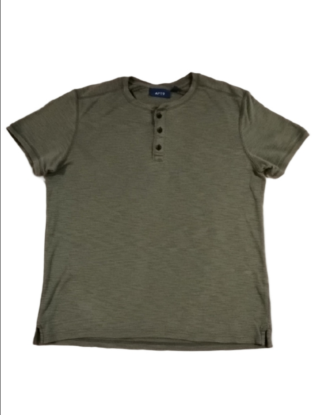 3/$20 Apt. 9 Olive Green Short-Sleeve Henley Polo